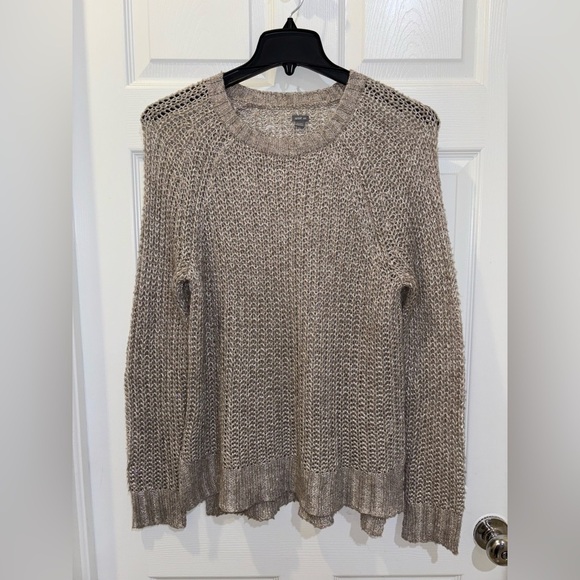 aerie Sweaters - AERIE Sheer Cable Knit Women's Cotton Blend Sweater Size M Gray Soft & Cozy​​
